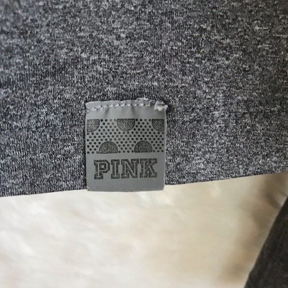 FINAL SALE Victoria's Secret Pink Heather Grey 3/4 zip Pullover Size Sm… - Picture 3 of 6